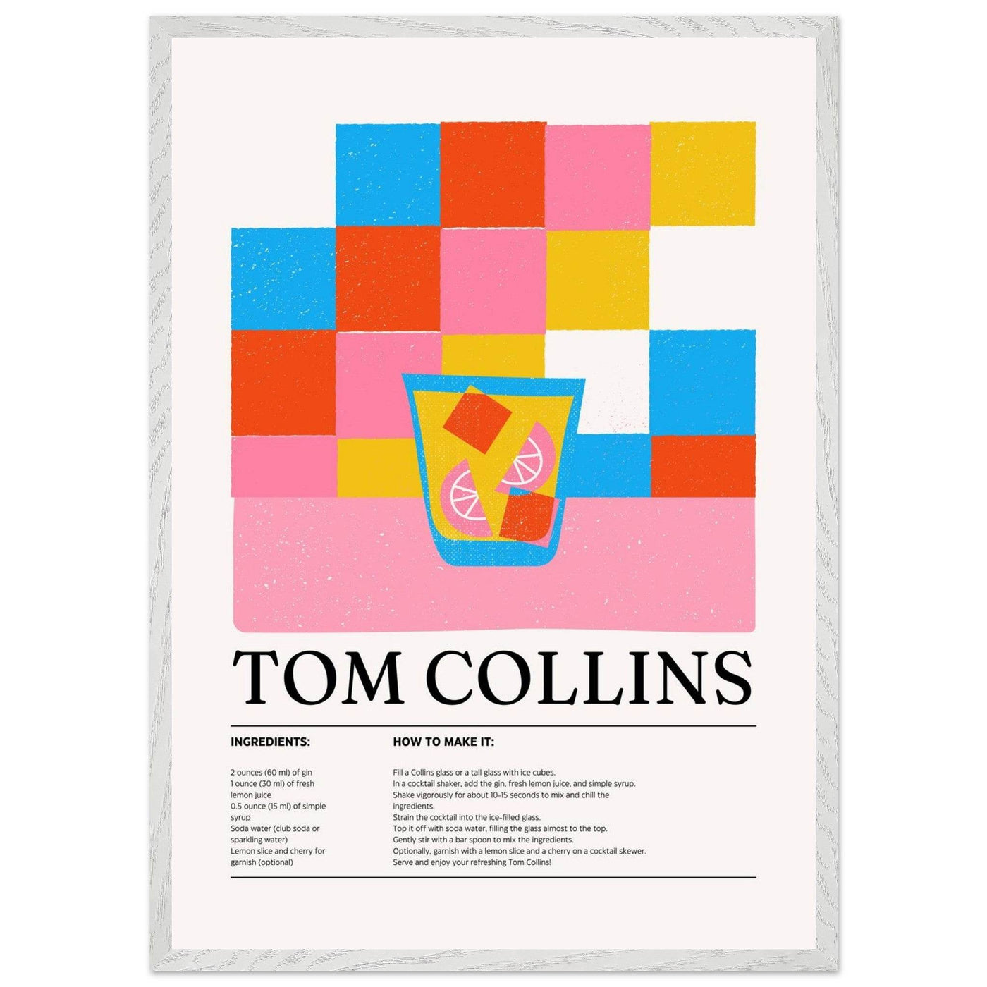 Retro Tom Collins Cocktail Recipe - Vibrantwalls