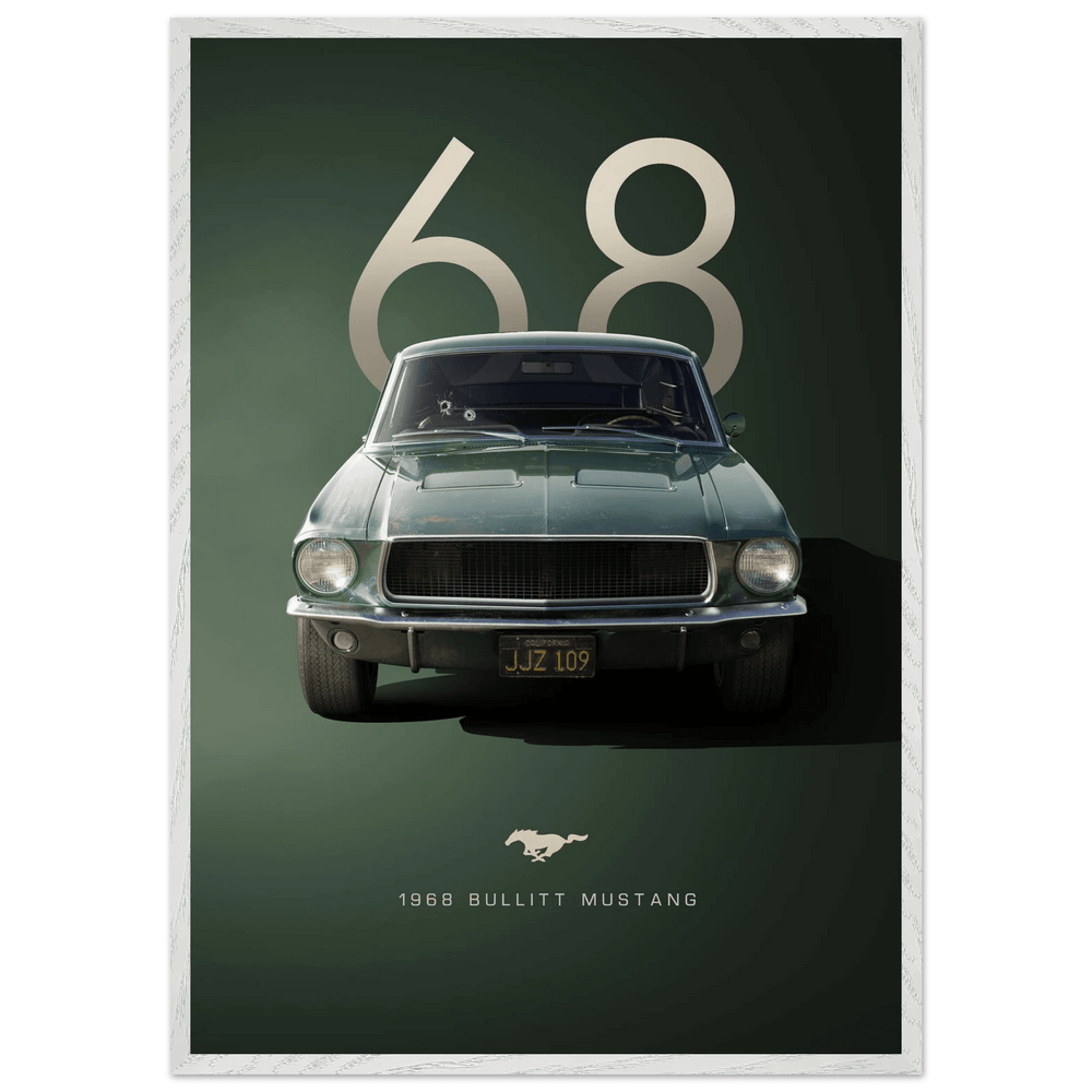 1968 Bullitt Mustang GT Muscle Car Classic Shelby Poster Wall Art - Vibrantwalls