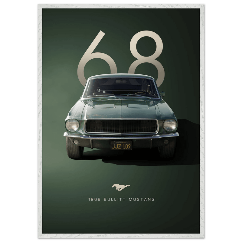1968 Bullitt Mustang GT Muscle Car Classic Shelby Poster Wall Art - Vibrantwalls