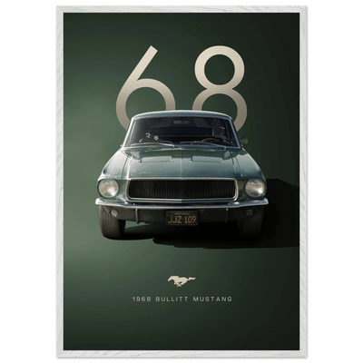1968 Bullitt Mustang GT - 50th Anniversary Framed Poster | Iconic Automotive Art, Ready-to-Hang - Vibrantwalls