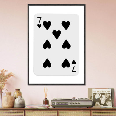 Seven of Spades Poker Card Print - Mounted & Framed Wall Art, Eco-Friendly Wood Frame in Multiple Finishes - Vibrantwalls