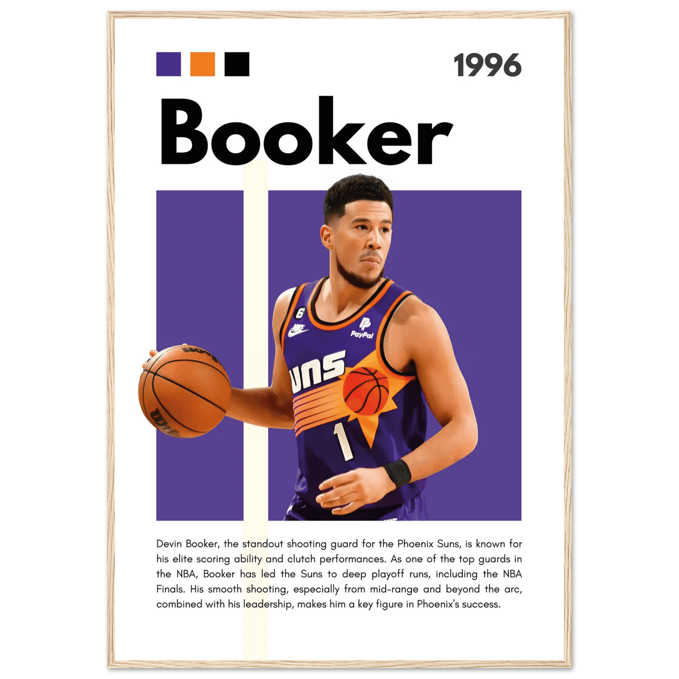 Devin Booker Phoenix Suns Modern Art Print - Vibrantwalls