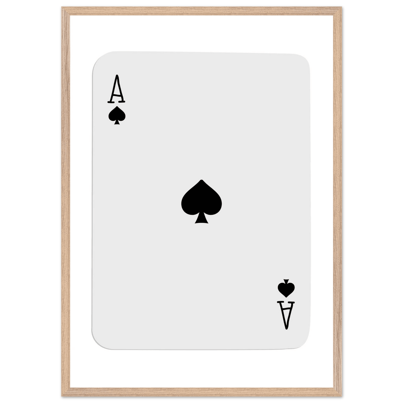 Ace of Spades Poker Card Print - Mounted Framed Poster Art, Eco-Friendly Wood Frame in Your Choice of Style - Vibrantwalls