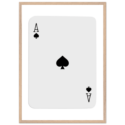 Ace of Spades Poker Card Print - Mounted Framed Poster Art, Eco-Friendly Wood Frame in Your Choice of Style - Vibrantwalls