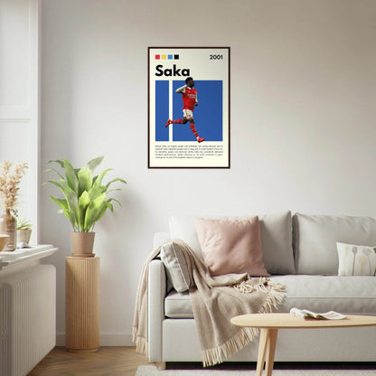 Bukayo Saka Arsenal Football Legends Poster Wall Art - Vibrantwalls