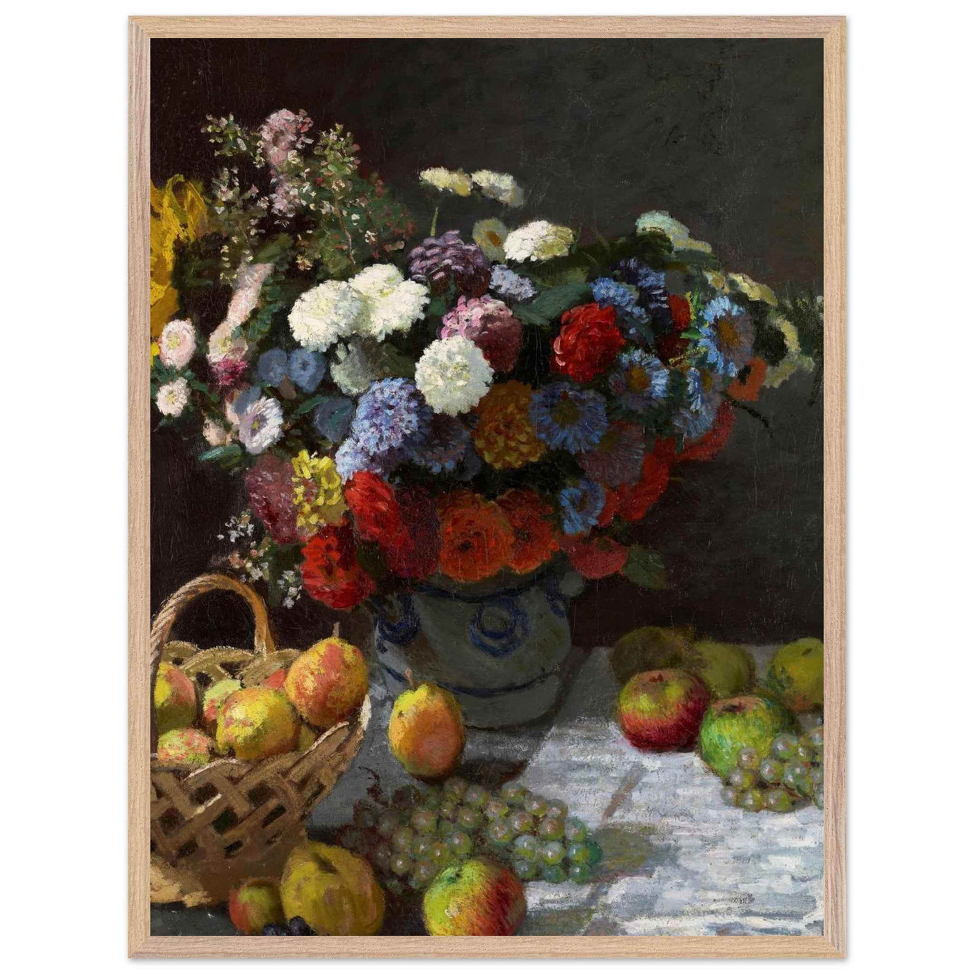 Still Life Wall Art Print of Flowers and Fruit for Elegant Home Decor - Vibrantwalls