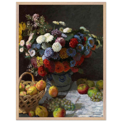 Still Life Wall Art Print of Flowers and Fruit for Elegant Home Decor - Vibrantwalls