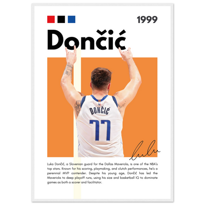 Luka Dončić El Matador Mavericks Framed Poster A1 (59.4 x 84.1 cm) White frame Vibrantwalls