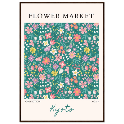Kyoto Flower Market Framed Poster – Whimsical Floral Art Print for a Touch of Spring | Ready-to-Hang Decor - Vibrantwalls