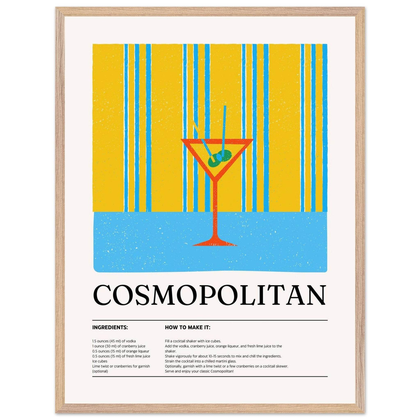 Cosmopolitan Cocktail Recipe City Chic Bar Print - Vibrantwalls