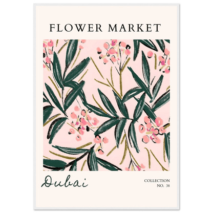 Dubai Flower Market Blush Pink Emerald Botanical - Wall Art - Vibrantwalls