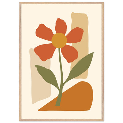 Abstract Floral Bloom Pink Minimalist Design - Vibrantwalls