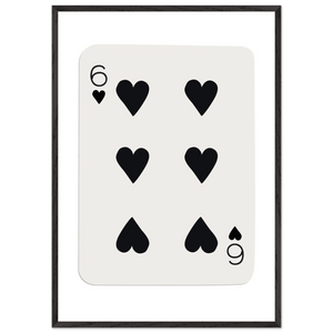 Six of Hearts Poker Card Print - Mounted Framed Poster Art, Eco-Friendly Wood Frame in Your Choice of Frame & Size - Vibrantwalls