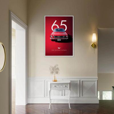 Iconic '65 Ford Mustang Fastback Framed Poster | Timeless Automotive Art, Ready-to-Hang in Your Style - Vibrantwalls