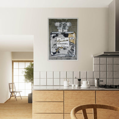 Chanel No. 5 Pop Art Print: Iconic Perfume Art with a Comic Twist, Framed in Your Choice of Style - Vibrantwalls