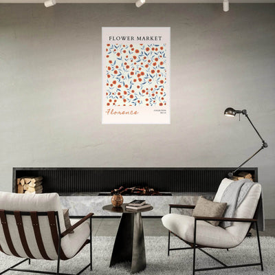 Florence Flower Market Art Print – Vibrant Orange Poppies & Blue Leaves | Framed & Ready-to-Hang Wall Art - Vibrantwalls