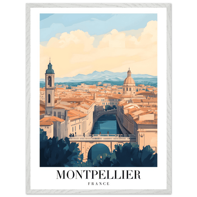 Montpellier France Framed Poster – Vintage Travel Wall Art with Wooden Frame - Vibrantwalls