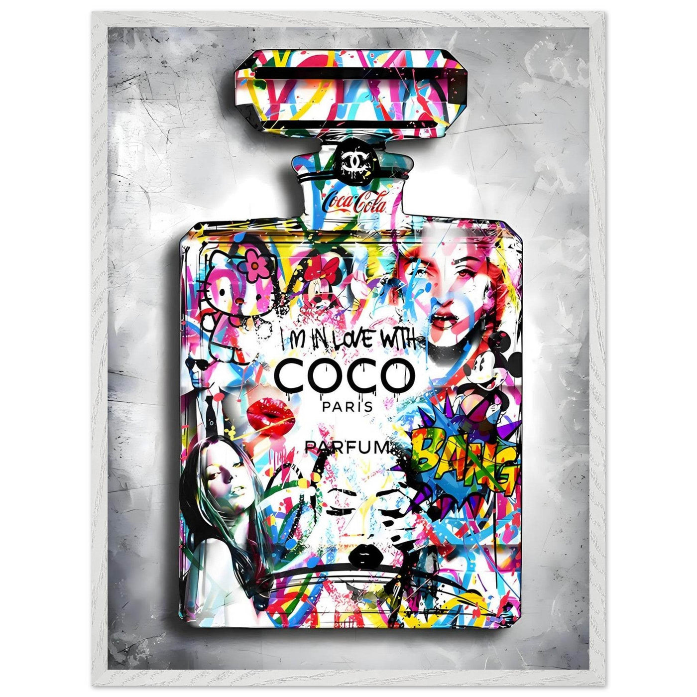 Vibrant Pop Art Chanel Perfume Bottle Print - Graffiti Chic Wall Decor for Fashion Lovers - Vibrantwalls
