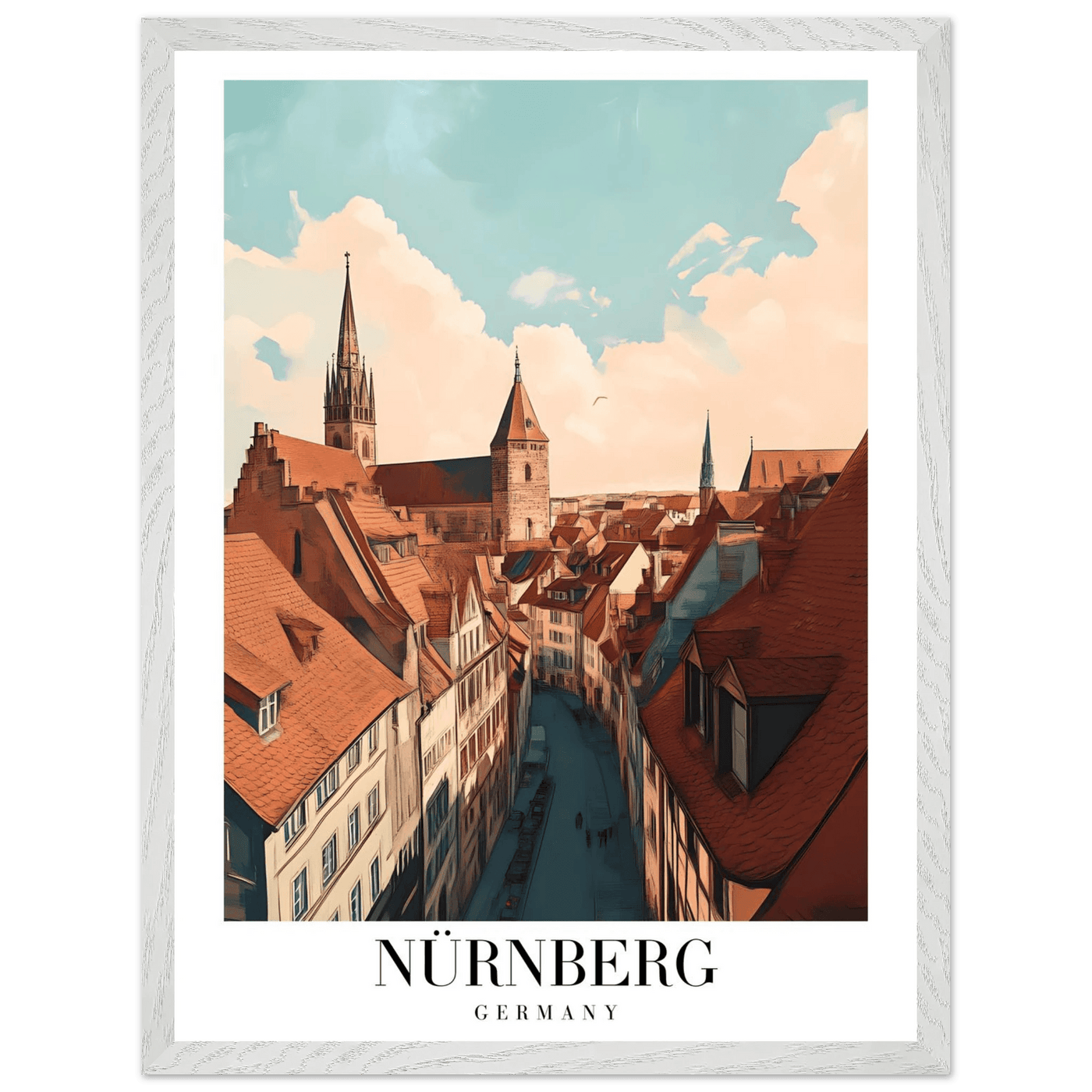Nürnberg Germany Framed Poster – Vintage Travel Wall Art with Wooden Frame - Vibrantwalls