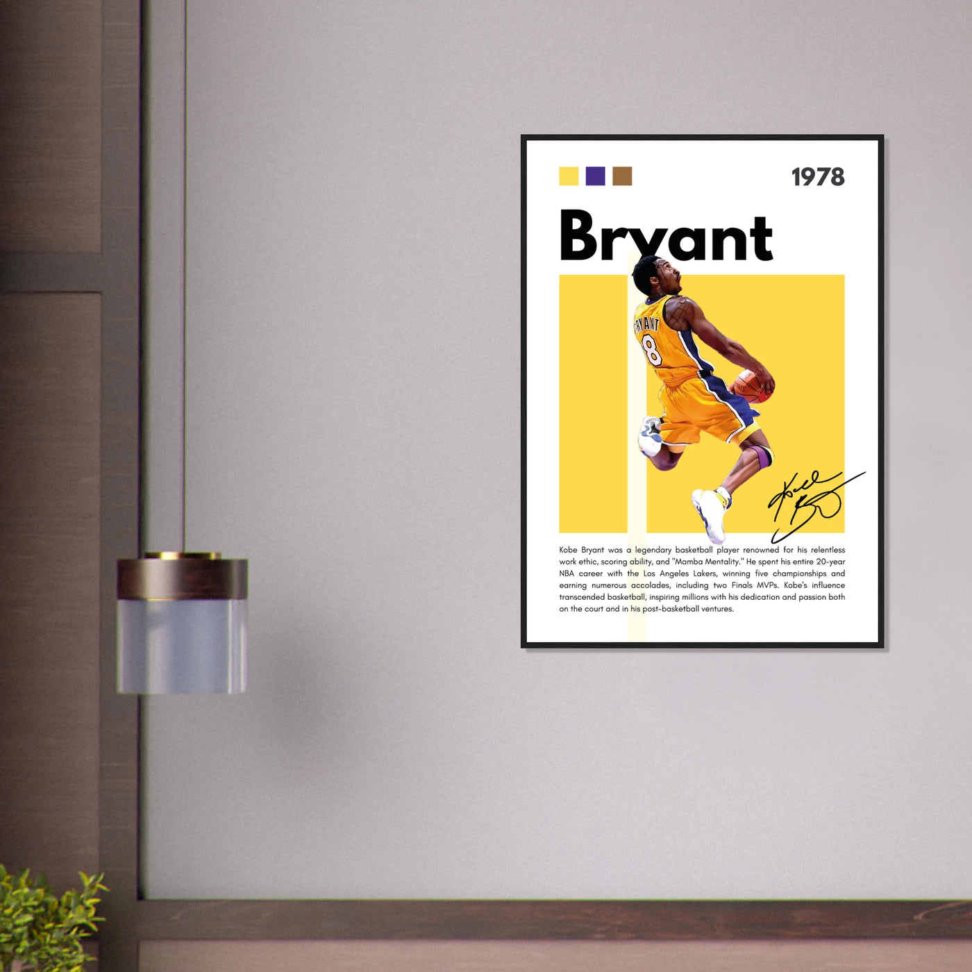 Kobe Bryant Number 24 Lakers Modern Print Vibrantwalls
