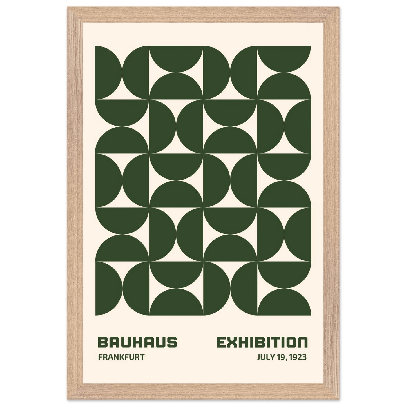Bauhaus Forest Green & Cream Modern - Vibrantwalls