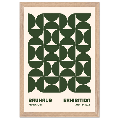 Bauhaus Forest Green & Cream Modern - Vibrantwalls