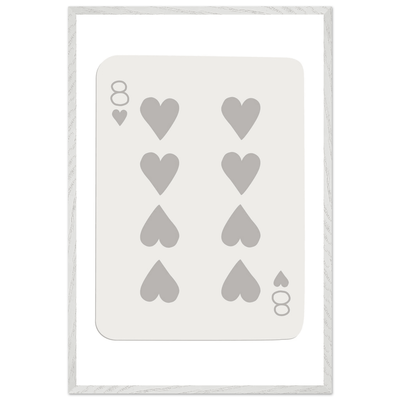 Minimalist Eight of Hearts Poker Card Print - Mounted Framed Eco-Friendly Wood Art - Vibrantwalls