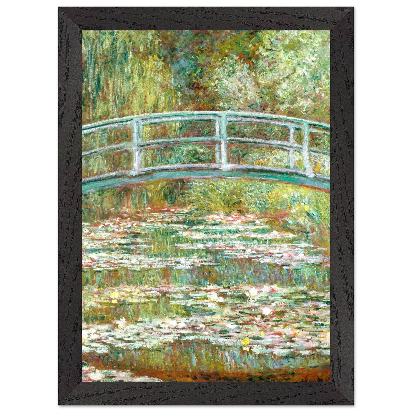 Bridge Over a Pond Art Print - Water Lilies Decorative Artwork for Your Space - Vibrantwalls