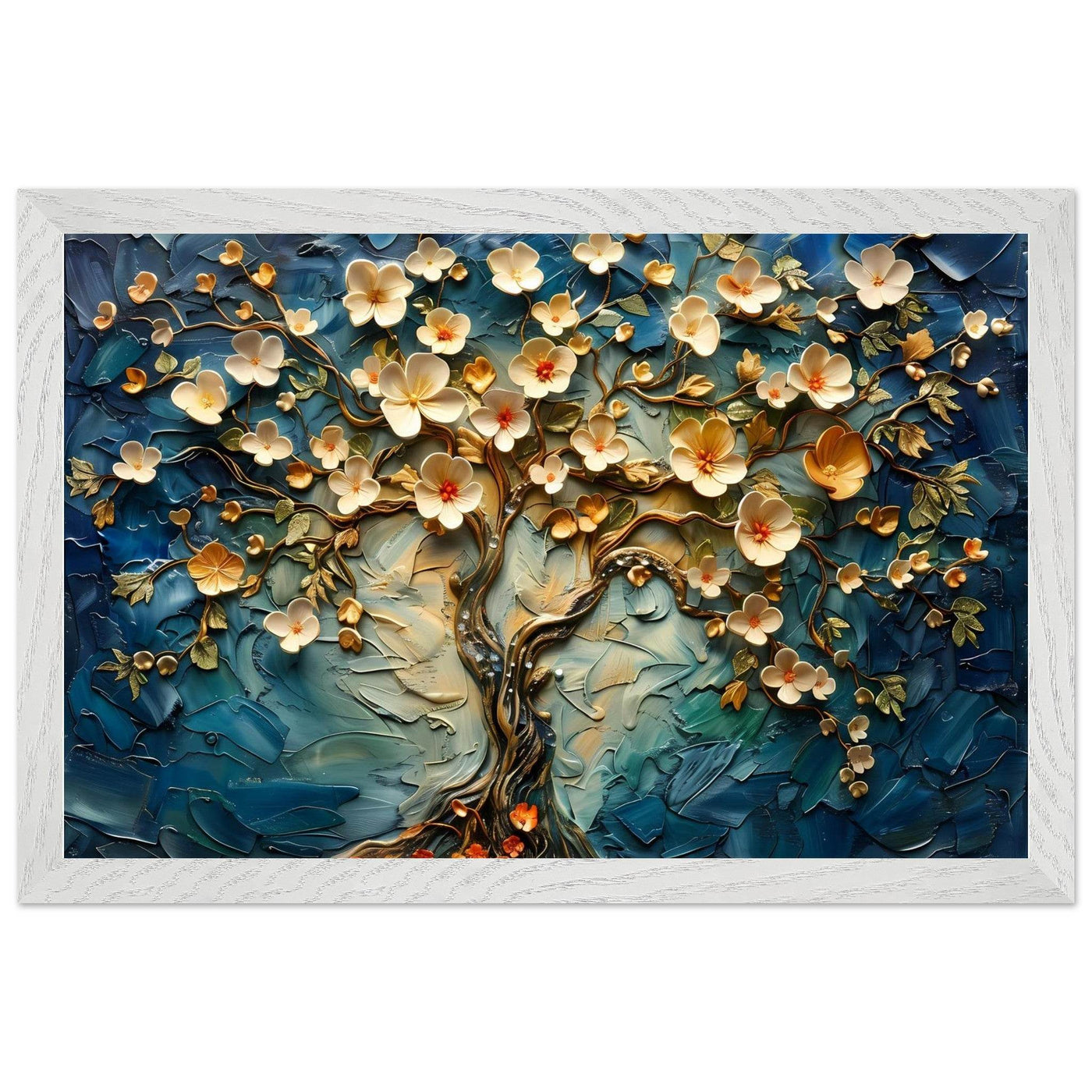 Textured Tree of Life Impasto Blooms - Vibrantwalls