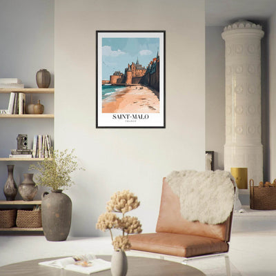 Saint-Malo France Framed Poster – Vintage Coastal Wall Art with Custom Wooden Frame - Vibrantwalls