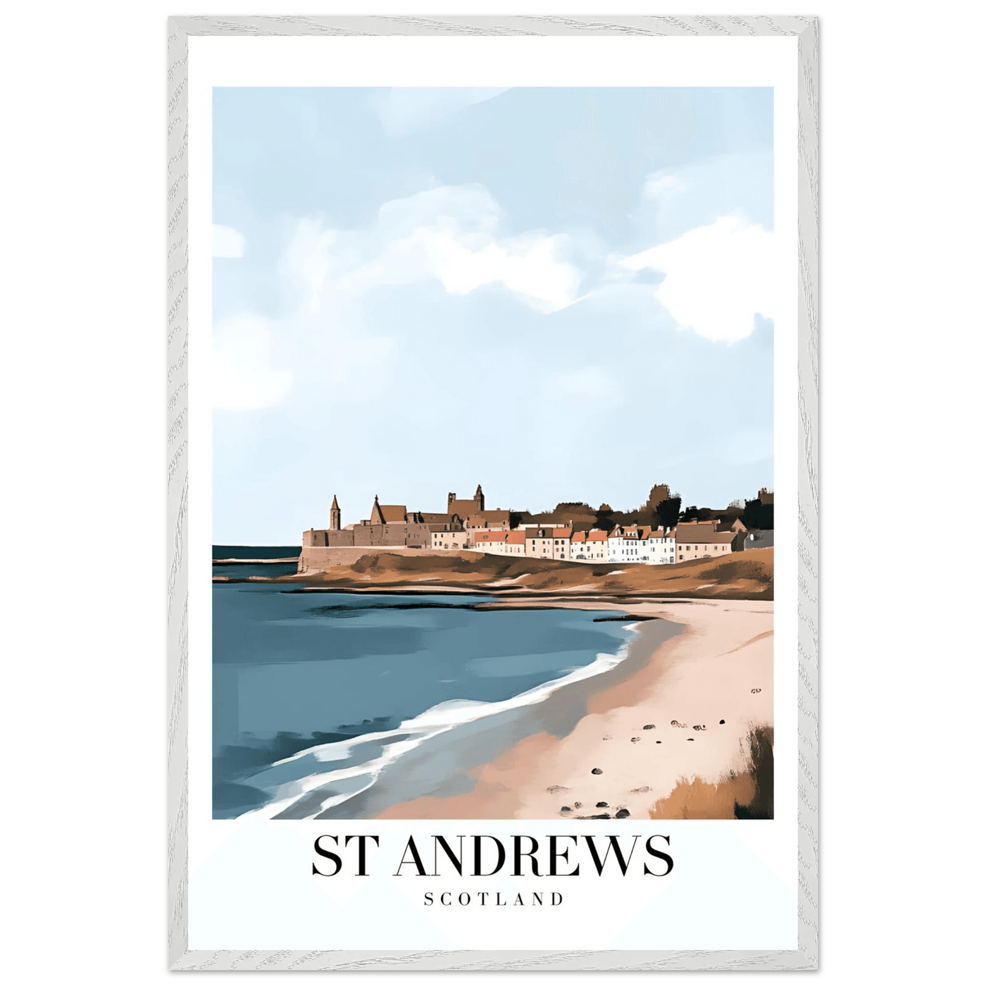 St Andrews Scotland Framed Poster – Coastal Town Wall Art with Wooden Frame - Vibrantwalls