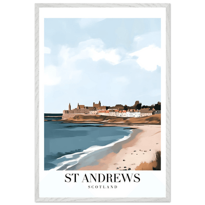 St Andrews Scotland Framed Poster – Coastal Town Wall Art with Wooden Frame - Vibrantwalls
