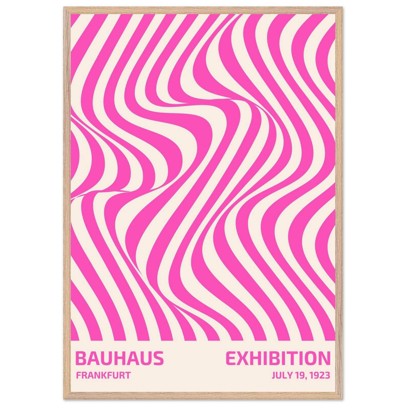 Bauhaus Pink Stripe Abstract Art Print – Modern Minimalist Framed Poster in Multiple Sizes - Vibrantwalls