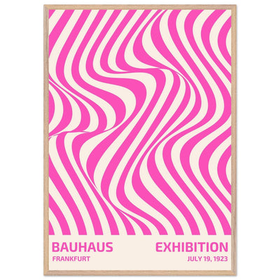 Bauhaus Pink Stripe Abstract Art Print – Modern Minimalist Framed Poster in Multiple Sizes - Vibrantwalls