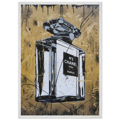 Abstract Chanel N°5 Art Print - Luxury Perfume Wall Art in Premium Mounted Frame - Vibrantwalls