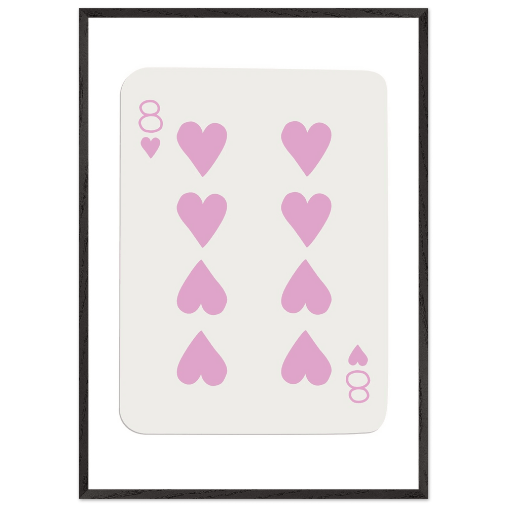Eight of Hearts Custom Playing Cards Framed Poster Wall Art - Vibrantwalls