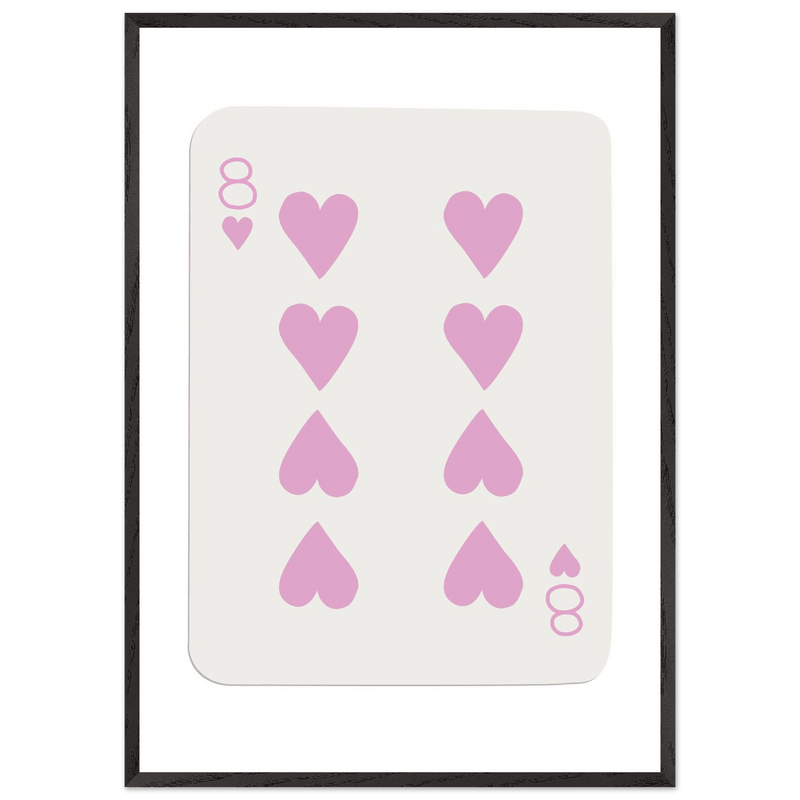 Eight of Hearts Custom Playing Cards Framed Poster Wall Art - Vibrantwalls