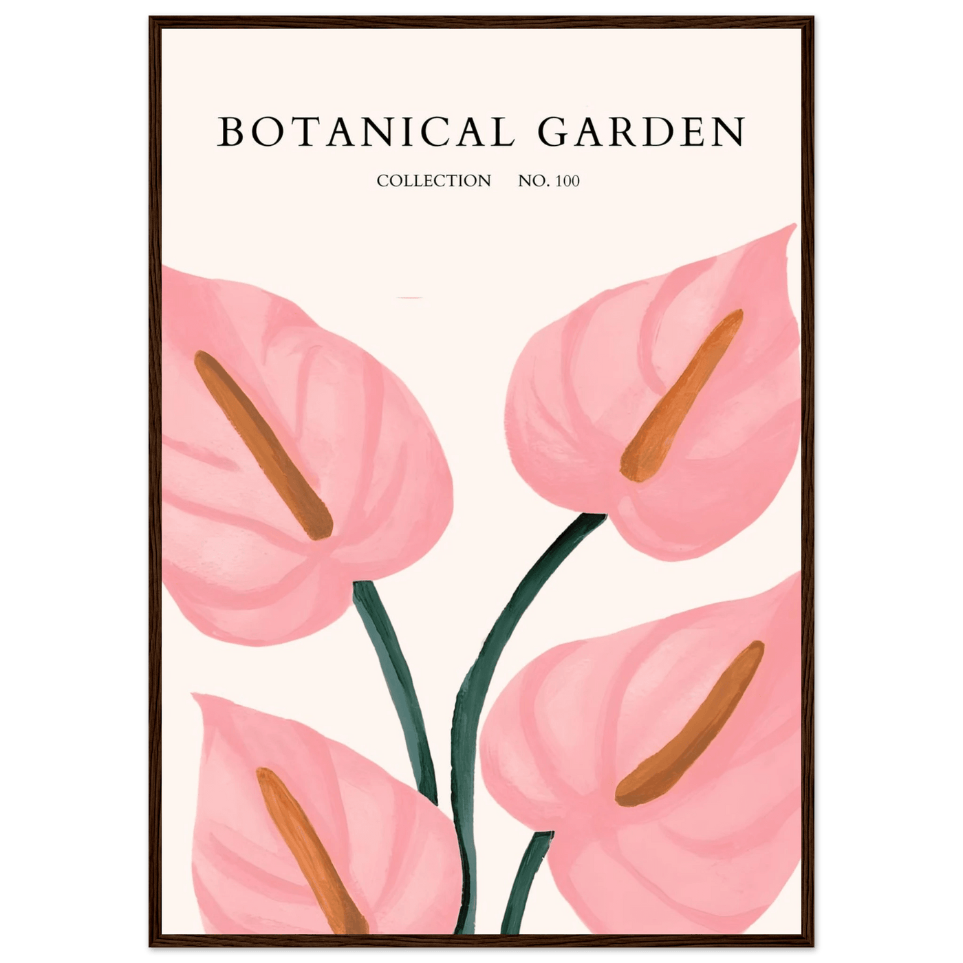Botanical Garden Framed Poster – Pink Anthurium Bloom Art Print | Elegant & Ready-to-Hang - Vibrantwalls