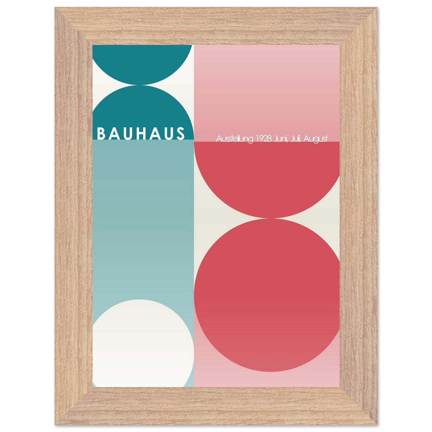 Bauhaus Retro Art Print in Teal and Coral for Unique Retro Decor - Vibrantwalls