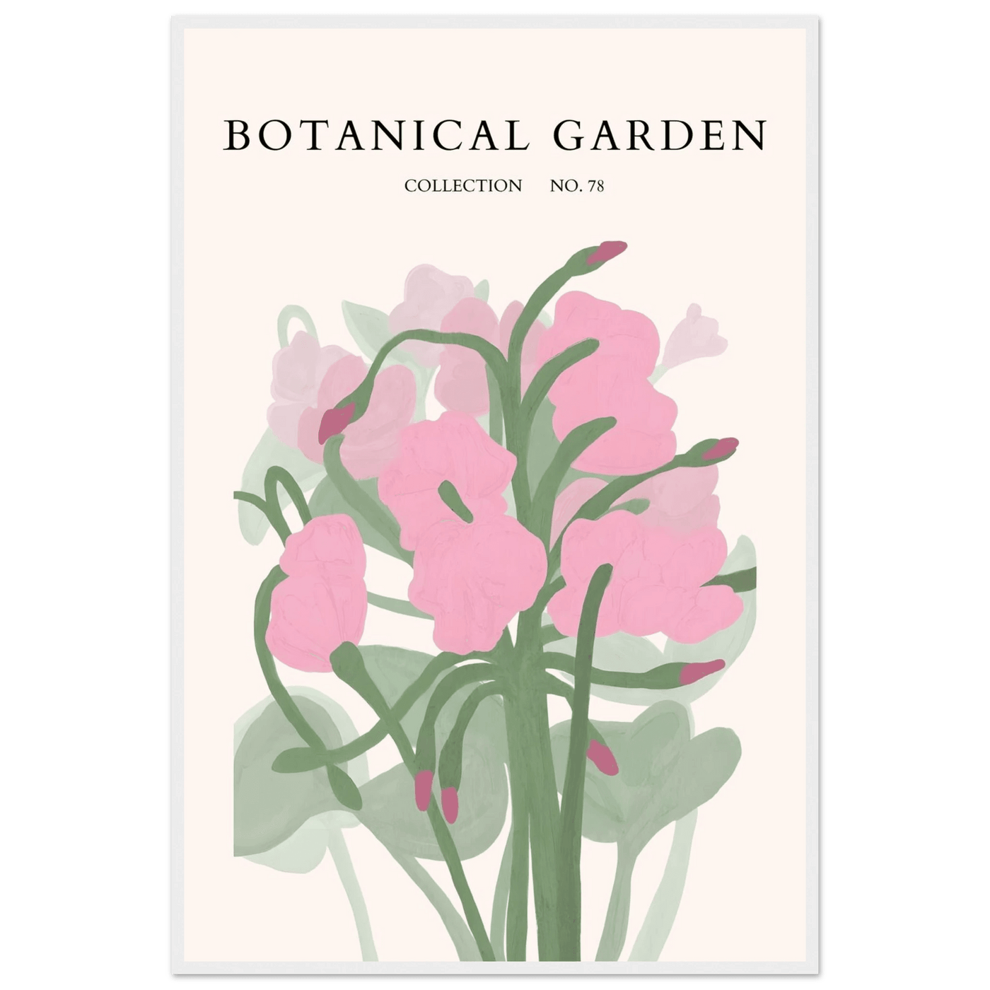 Botanical Garden Collection No. 78 Framed Poster – Blush Pink & Sage Green Floral Art Print | Ready-to-Hang - Vibrantwalls