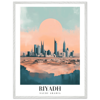 Riyadh Saudi Arabia Framed Poster – Modern Desert City Wall Art in Earthy Tones - Vibrantwalls