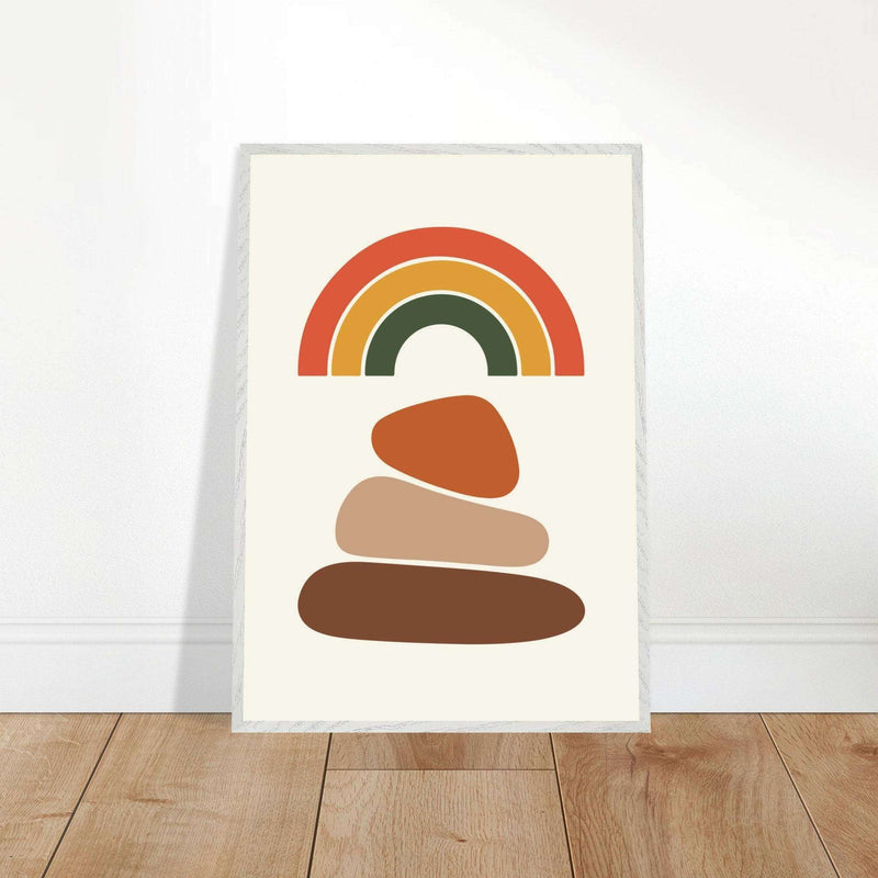 Desert Rainbow Stone Stack Abstract Wall Art - Vibrantwalls