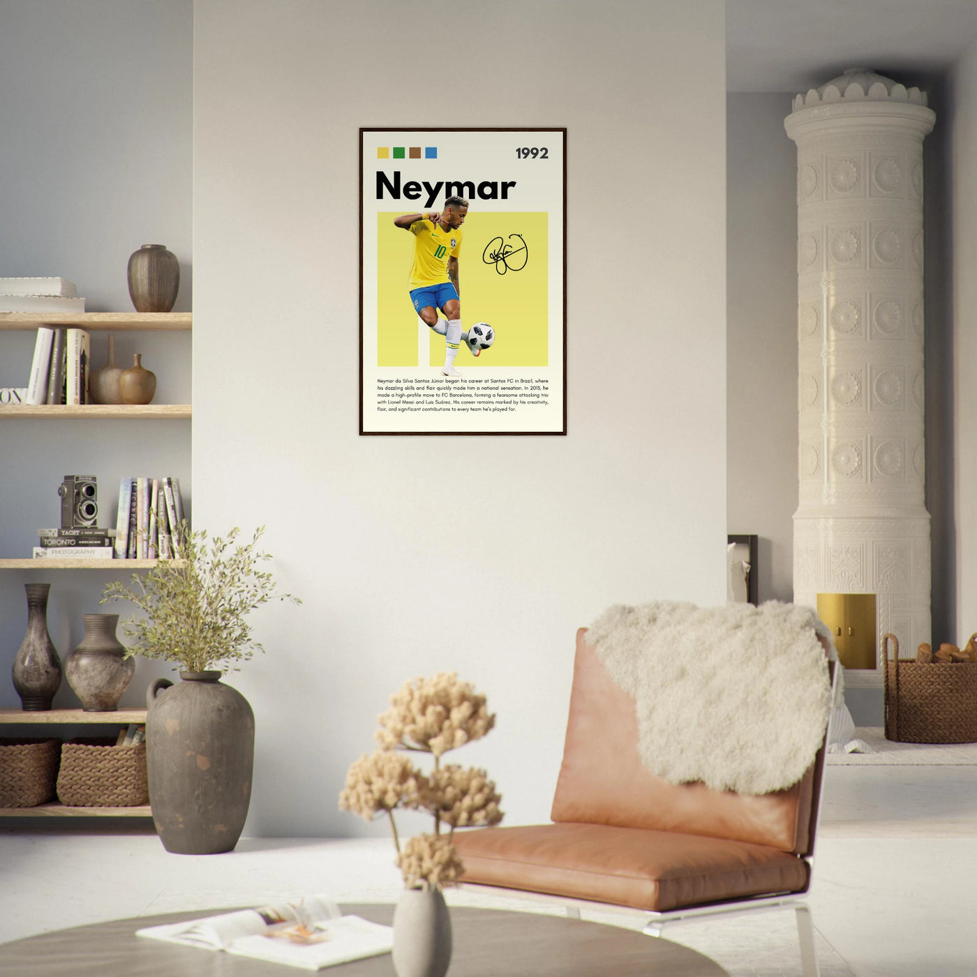Neymar Jr. Brazilian Football Legend Framed Poster – Vibrant Pop Art Football Print Vibrantwalls