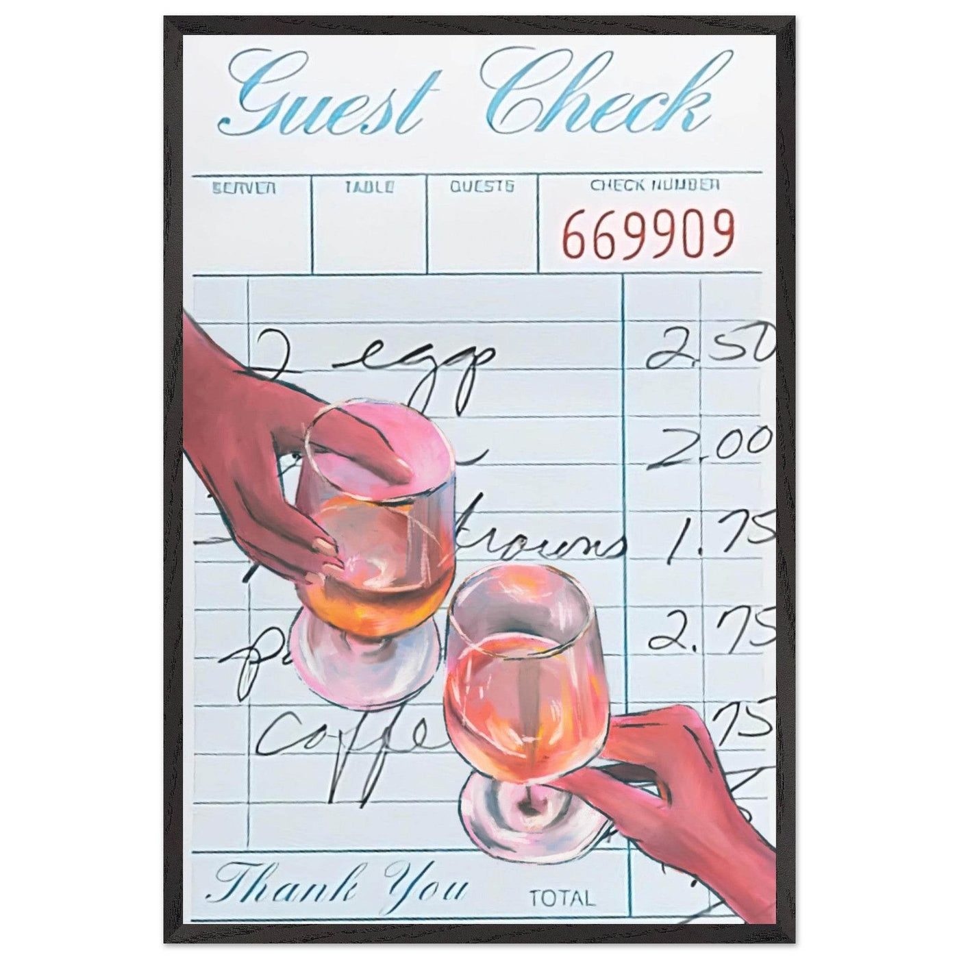 Retro Bar Tab Drink - Vibrantwalls