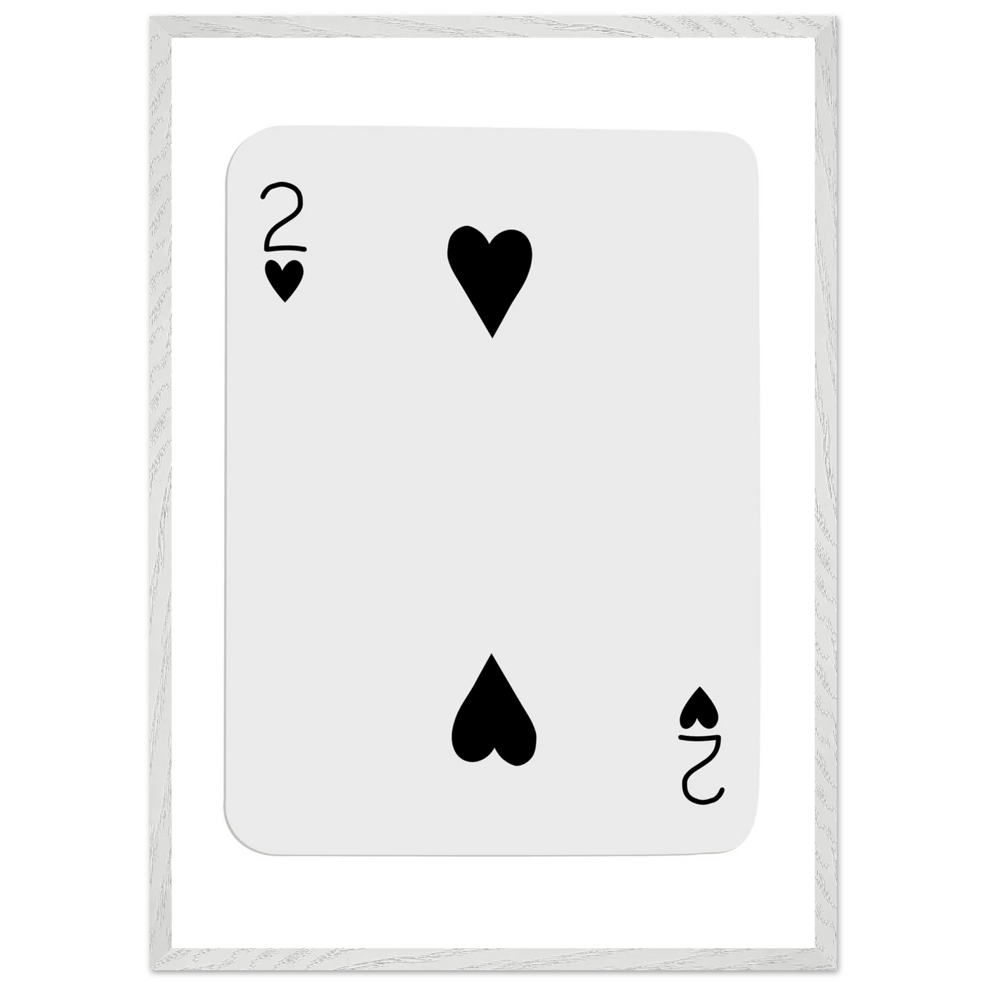 Two of Hearts Poker Card Print - Framed Wall Art, Eco-Friendly Wood Frame in Multiple Sizes & Finishes - Vibrantwalls