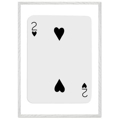 Two of Hearts Poker Card Print - Framed Wall Art, Eco-Friendly Wood Frame in Multiple Sizes & Finishes - Vibrantwalls