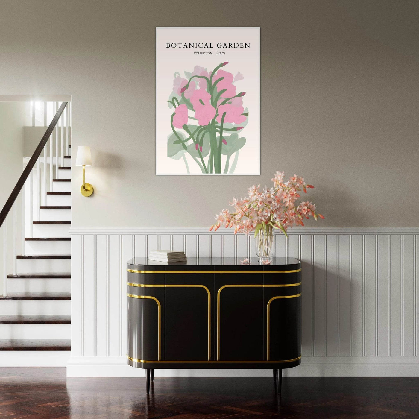 Botanical Garden Collection No. 78 Framed Poster – Blush Pink & Sage Green Floral Art Print | Ready-to-Hang - Vibrantwalls