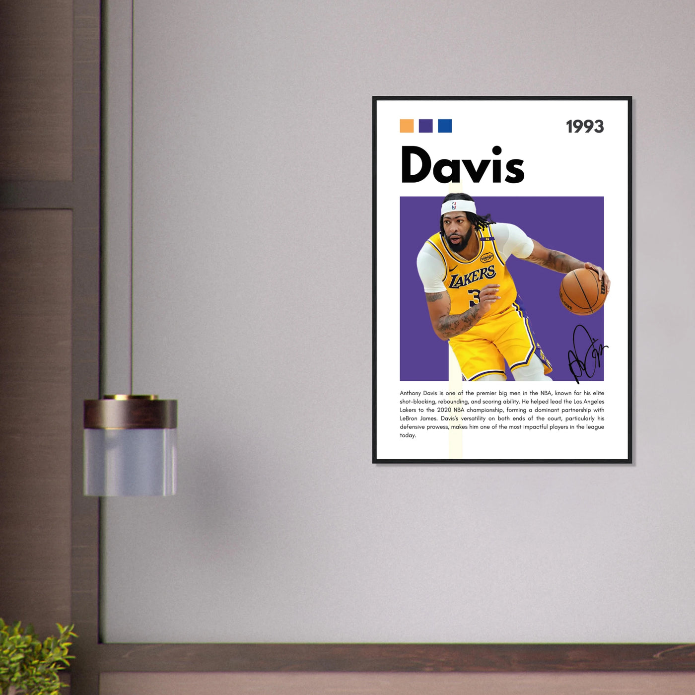 Anthony Davis Lakers Modern Basketball Art Print Vibrantwalls