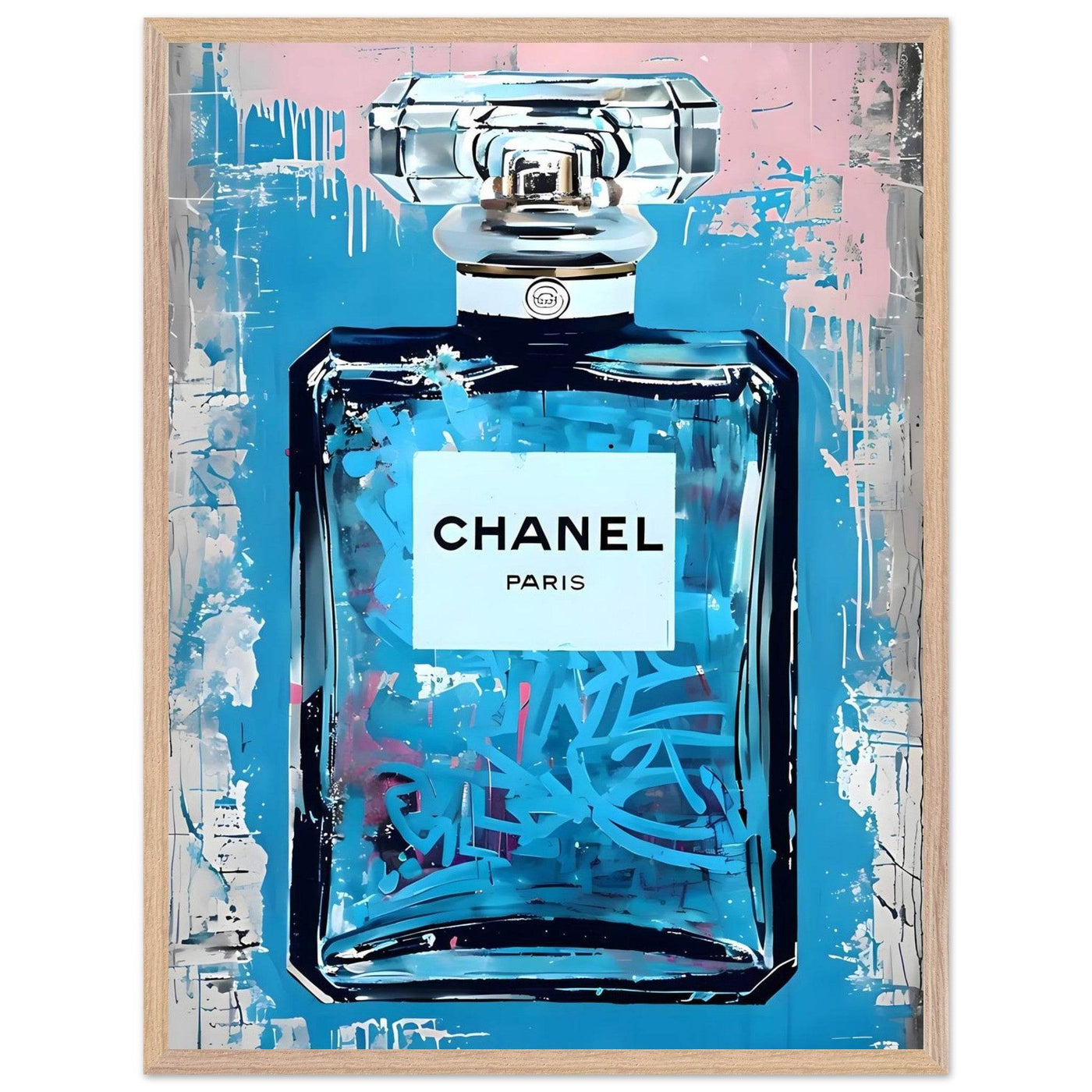Abstract Chanel No. 5 Art Print in Mounted Frame - Iconic Glamour for Modern Decor - Vibrantwalls