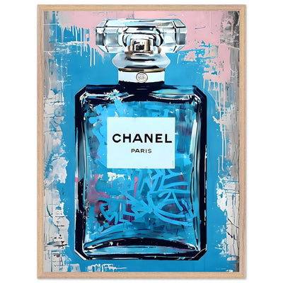 Abstract Chanel No. 5 Art Print in Mounted Frame - Iconic Glamour for Modern Decor - Vibrantwalls